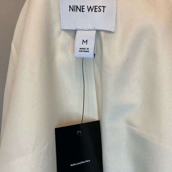 Nine West White Velvet Bomber Jacket size M Short - Picture 2 of 7